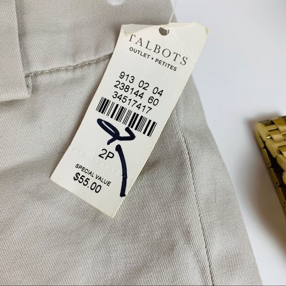 đź’°SALE Talbots Outlet Petite Khaki Cream Cropped - Picture 2 of 6